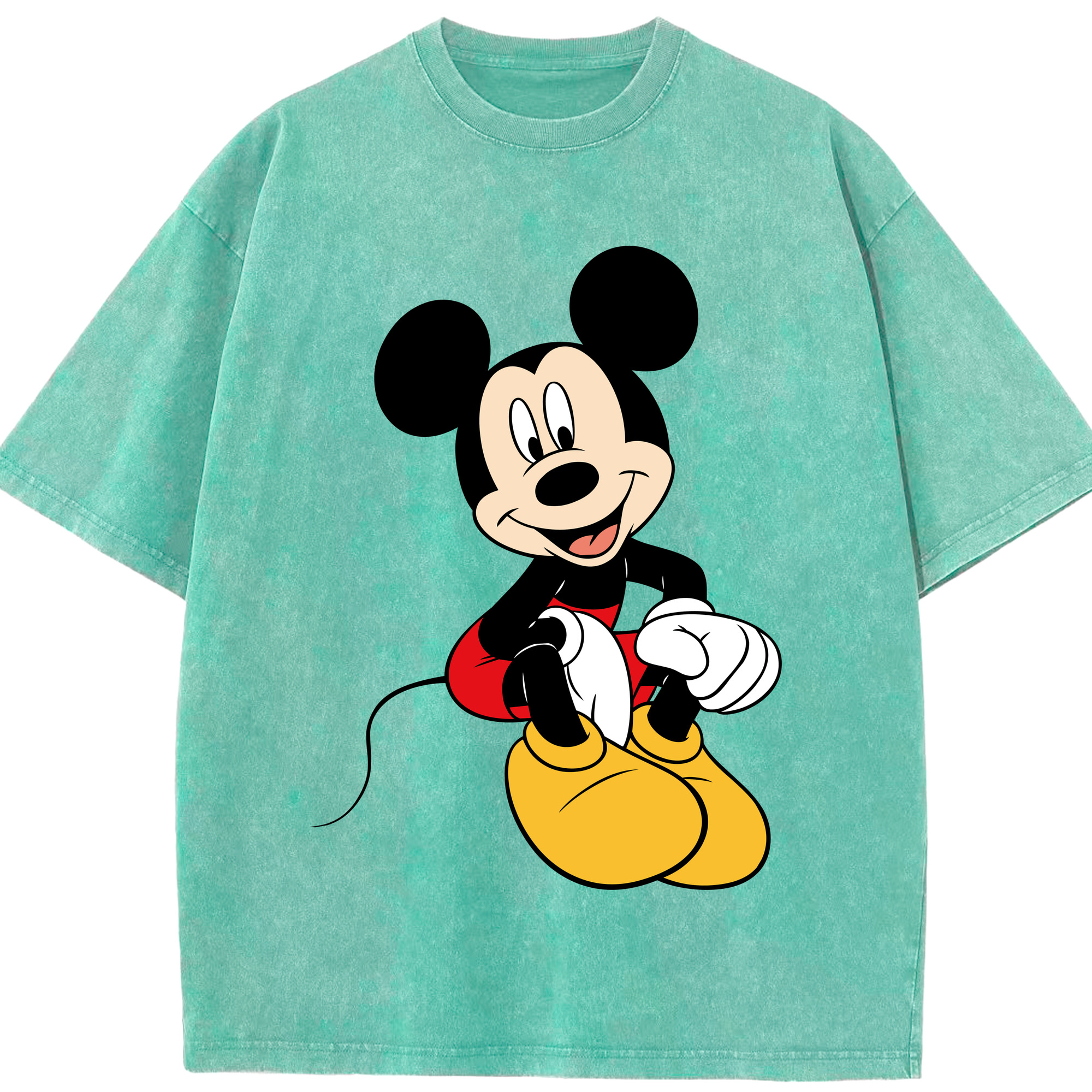 （画像用） ミッキーマウス Mickey Mouse 綿100% ヴィンテージ風 半袖Tシャツ（フロントプリント）